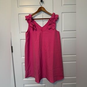NWT Mud Pie Fuchsia Ruffle Strap Dress